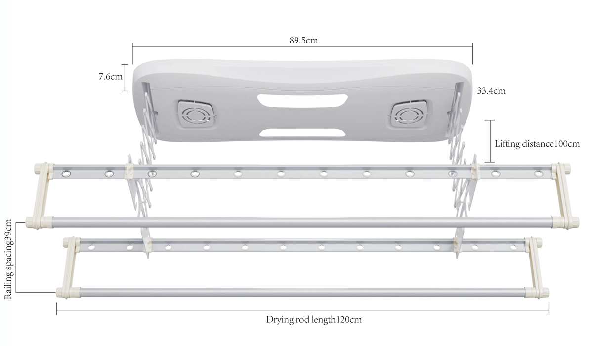 Smart Electric Clothes Rack LY0931W Jade White Parameter 2