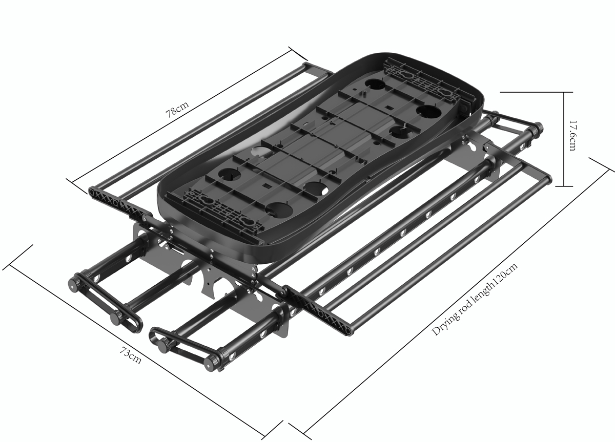 Smart Electric Clothes Rack LY0932B Gunmetal Gray Parameter 1
